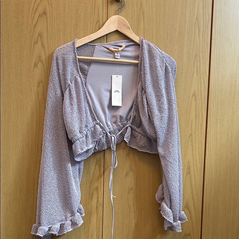Lilac Ruffle Tie-Front Women's Top